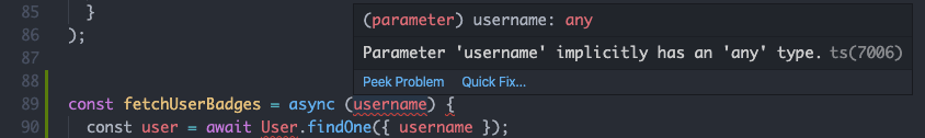 typeerror parameter implicitly any